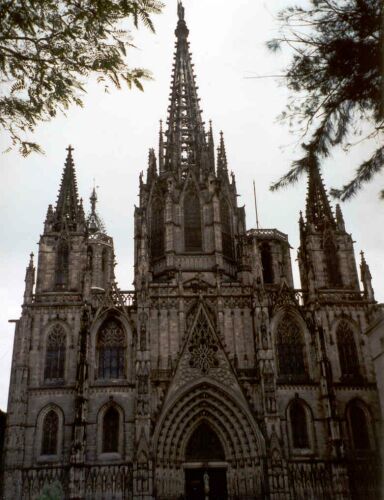 Barri Gotic catedral in Barecelona. Slightly crooked, from the scanner.