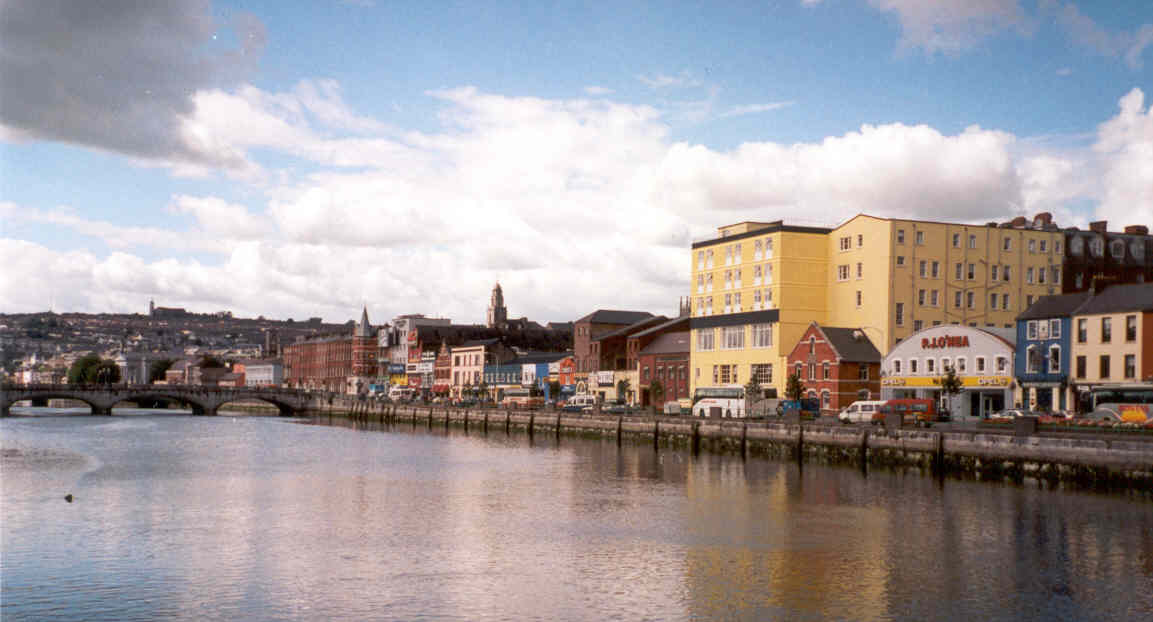 Northern Cork, looking across the north branch of the River Lee, towards the Shandon area of town (that lone clocktower in the middle).