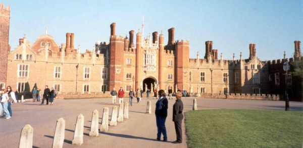 Hampton Court Palace, about an hour outside of London. Palatial home of kings and queens after it was 'donated' by a duke to the king.