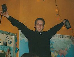 Martin, as Priest at the P-Party