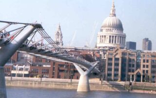 The British Millenium Bridge, with St. Paul's Cathedral in the background. It was on this bridge that I yelled at my dad to quit his fucking whinging and take some responsibility for how things if he didn't like them.