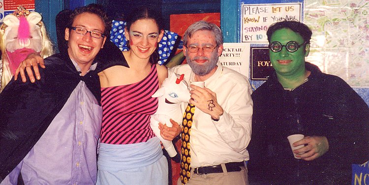 Chris, Alison, me, and Richard, all of Room U except for Dai, at the muppet party. I never knew my right arm was so long! That's also supposed to be a kiwi bird on my left hand, but it turned out more like a chicken.