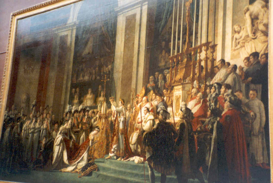 The GIANT painting of Napoleon crowning himself emperor, while the pope looks irritated.
