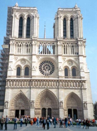 Notre Dame, front. Slightly crooked, from the scanner.